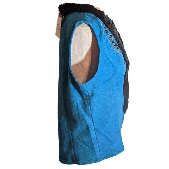 🆕 NWT BOB MACKIE WEARABLE ART TEAL/BLACK/COPPER VEST - Picture 7 of 8